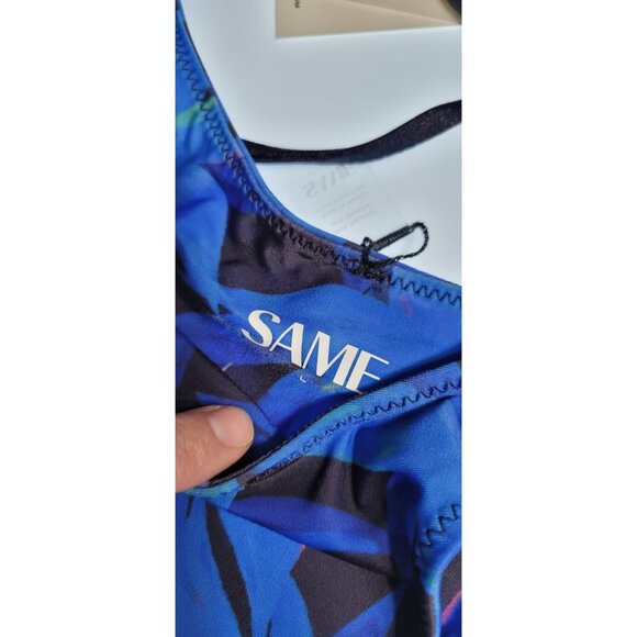 SAME Los Angeles Swim Bikini Set 2Pc Triangke Top High Weist Bottom Floral L - Picture 2 of 7